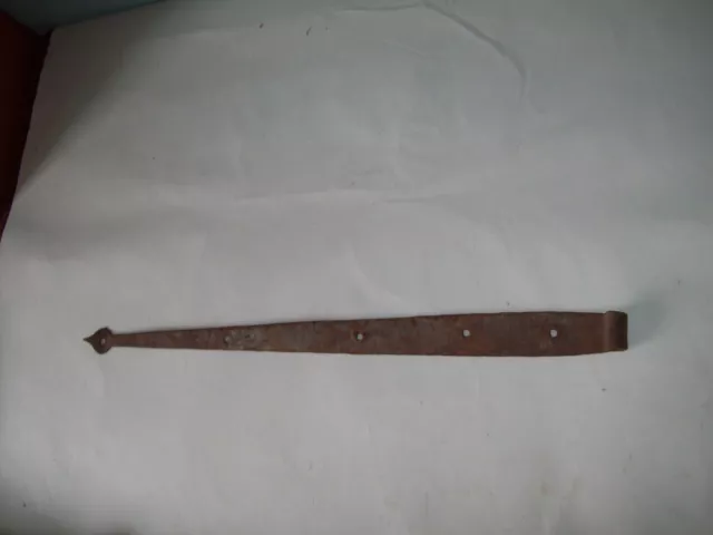primitive  barn door hand forged Iron strap hinge  25" 2