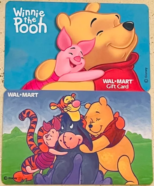 2 WALMART Gift Cards Disney WINNIE the POOH & FRIENDS Collectible No Cash Value