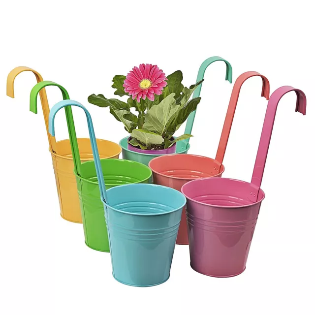 6 x Blumentopf bunt Hängetopf Pastell Pflanztopf Hängetöpfe Blumen Topf Kräuter