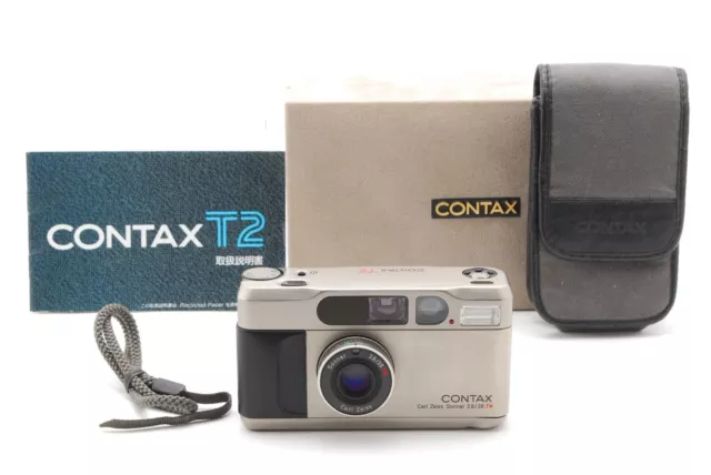 [ NEAR MINT ] Contax T2 D Titan Silver 35mm Point & Shoot Film Camera From JAPAN