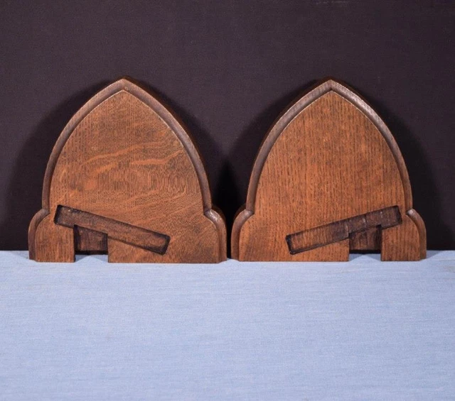 *Pair of Gothic Carved Architectural Panels/Trim in Solid Oak Wood Salvage 8