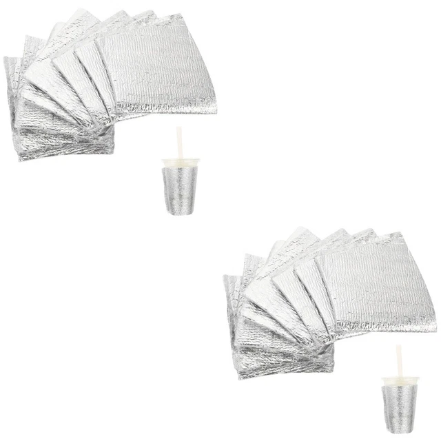 200 Pcs Aluminum Foil Beverage Set Office Coffee Sleeves