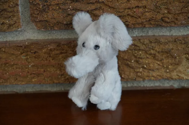 PLUSH Toy MINI Small Furry Gray ELEPHANT Stuffed Animal Doll