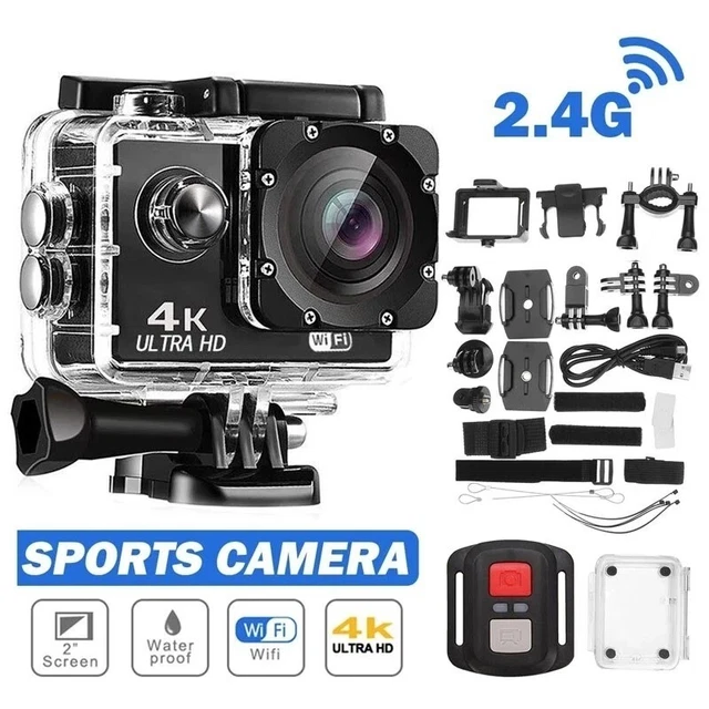 Caméra Sport 4K 60FPS GOOKAM - Étanche 40m, 170° Grand Angle, 2 Batteries - Parfait Action, Sport Nautique