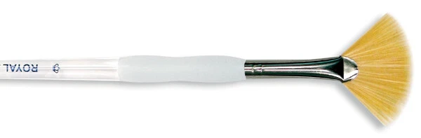 Paquete de 6 Cepillos Ventilador Taklon Dorado Agarre Suave Royal-Langnkel-Talla 2 SG850-2