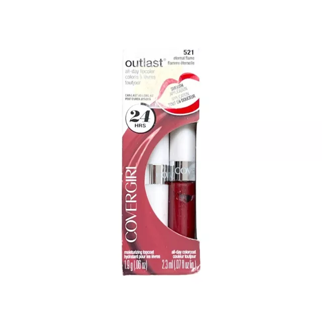 Covergirl Outlast All Day Lipcolor ETERNAL FLAME 521 Lip Gloss Cover Girl READ