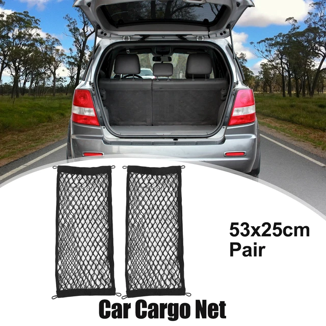 1 Pair Envelope Style Car Mesh Rear Cargo Net 8 x Adapter 8 x Screws 21"x9.8"
