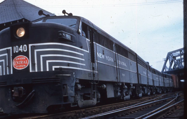 Duplicate  Train Slide New York Central FA #1040 08/1956 Allston  MA