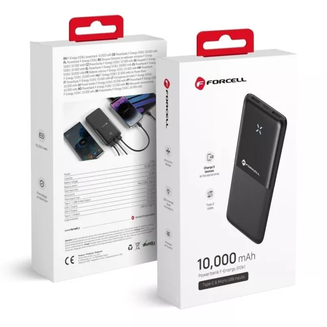 Caricabatterie portatile Forcell Powerbank F-Energy S10k1 10000mAh...