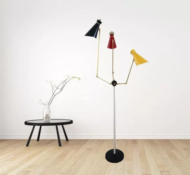 3 Color Floor Lamp with Movable Arms Mid-Century Arteluce Eames Atomic New