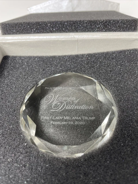 First Lady Melania Trump Women of Distinction Paperweight Palm Beach B51