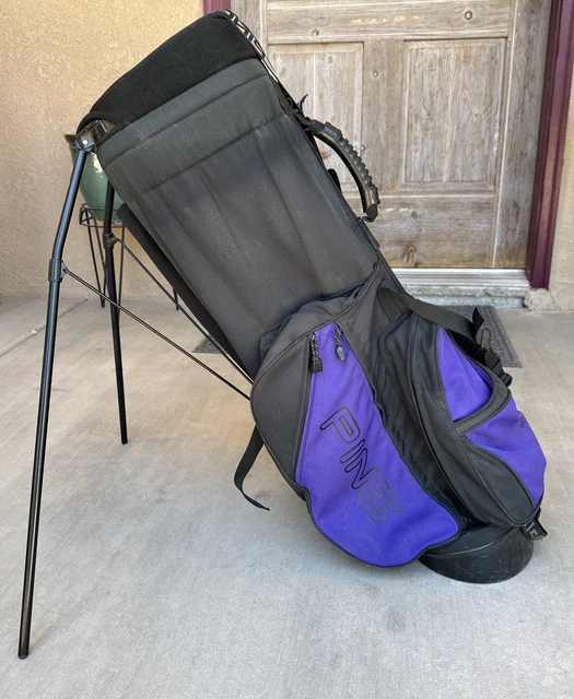 PING HOOFER 3 4Way Divider Golf Stand Carry Bag purple and black 75.
