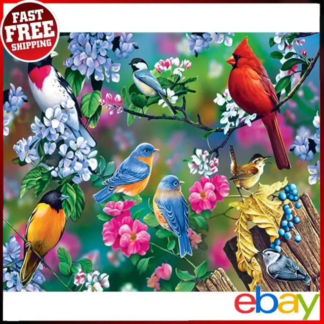 BIRDS ON FLOWER Branches kit pittura ad olio per numeri pittura fai da te  pittura senza cornice (B3143) EUR 9,46 - PicClick IT
