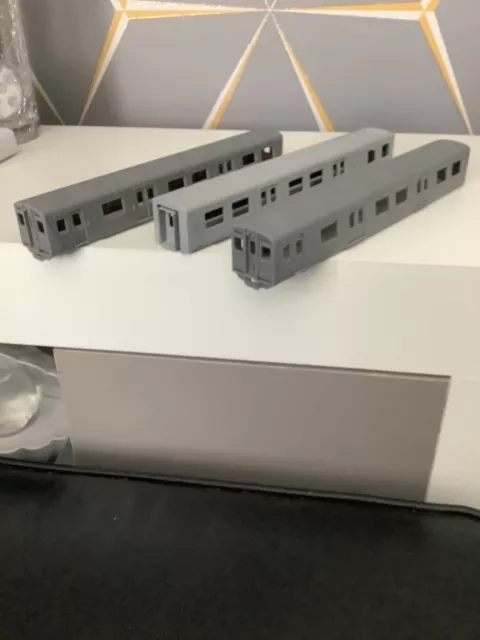 class 314 EMU   3car unit  original style lightsresin 3D printed bodies OO gauge