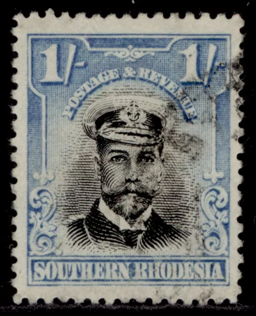 SOUTHERN RHODESIA GV SG10, 1s black & light blue, FINE USED. Cat £13.