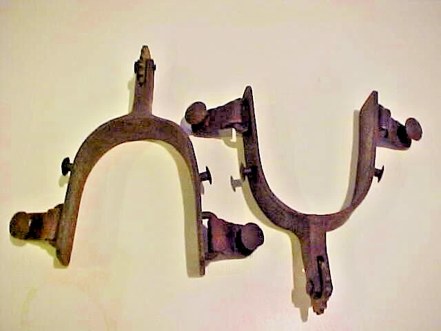 Vintage Rusty Spurs With Brass Rowels