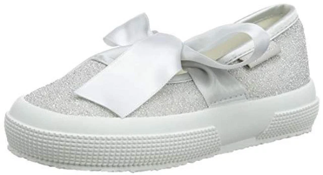 (TG. 32 EU) SUPERGA 2257 JERSEYLUREXJ, Ballerine con Chiusura sul Retro, Grigio