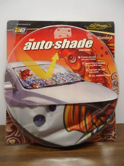 Ed Hardy by Christian Audigier Auto Shade Koi Fish Shade New Sealed Car Accessor