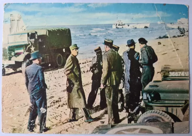 carte postale - Débarquement en NORMANDIE, 14 Juin 1944 - Le Général de Gaulle