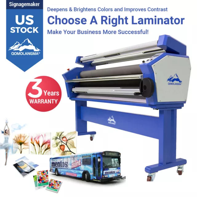 US Stock 63in Heat Assisted Full-auto Wide Cold Roll Laminator or 55" Laminator