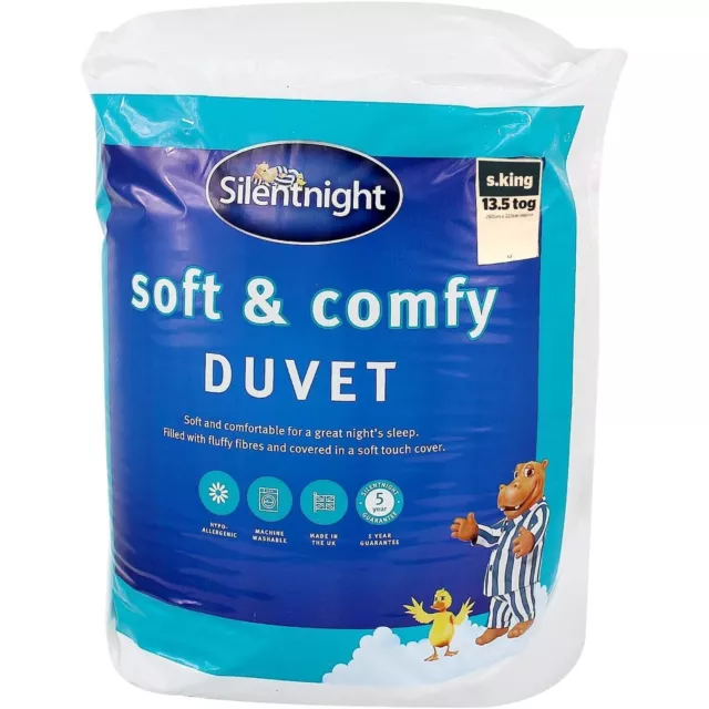 Silentnight Super King Duvet 13.5Tog Winter Duvet Soft & Comfy Fluffy Fibre Fill