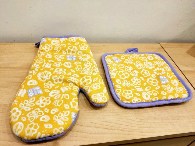 Pantone Set Guanto Forno E Presina | Cotone Con Grip Silicone | Resistente Al Calore 250°C | Bianco/Verde - Foto 2