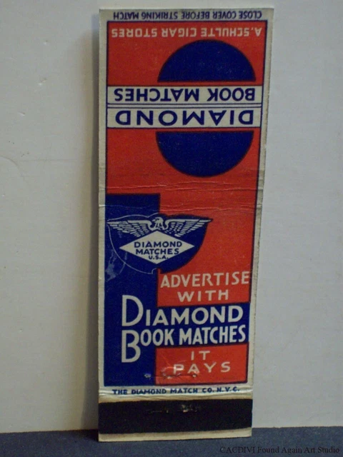 Diamond Match Company Advertise Book Matches It Pays Matchbook Cover 1930s 1940s