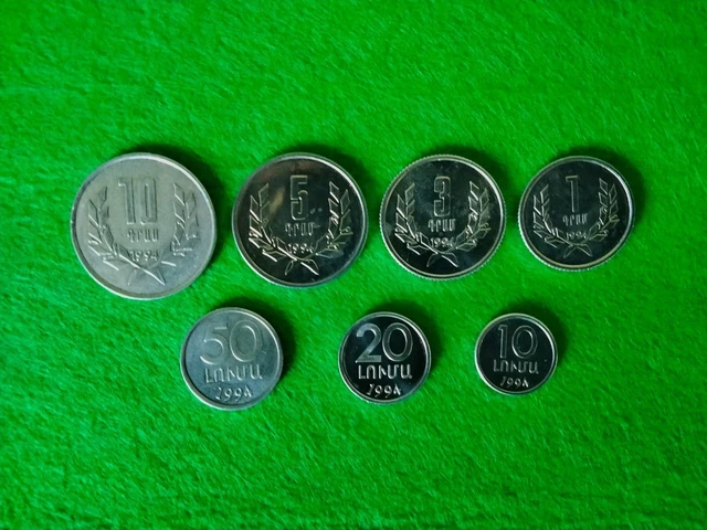 Armenian 7 Coin Set 10 20 50 Luma 1 3 5 10 Dram / Armenia / 1994