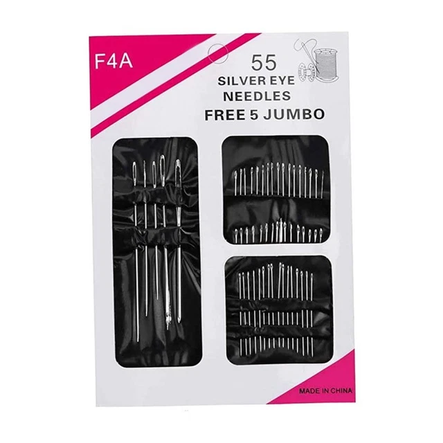 Kit 38 Aiguilles Couture Main Très Solides – Cuir, Rembourrage, Tapis + 4 Aiguilles Courbées + Étui