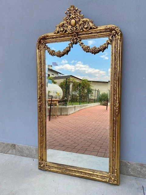 Specchiera Luigi Filippo in pastiglia dorata - Veneto, metà