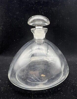 VTG Czechoslovakia Clear Glass Decanter with Stopper 4" Tall Barware Liquor Wine
