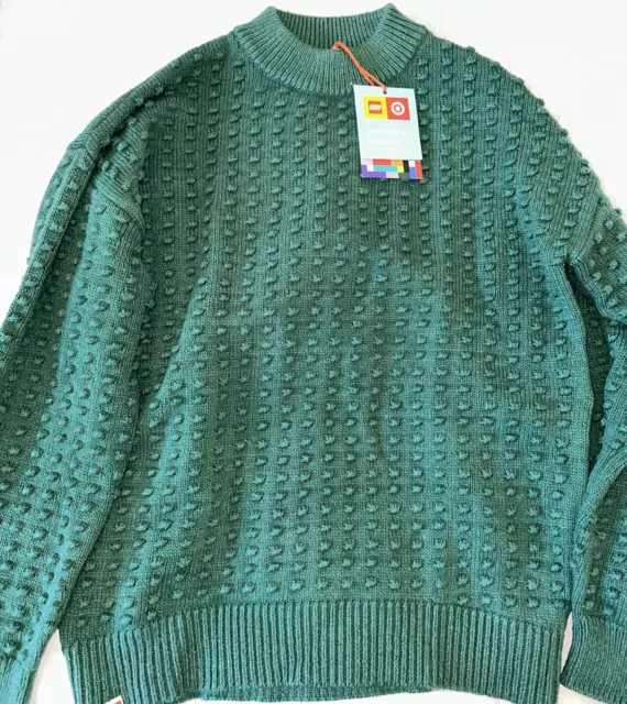 Women's Size Medium Lego Sweater Green Brick Design Target Exclusive New