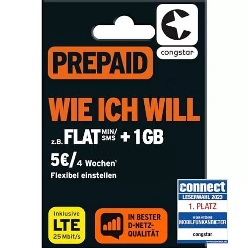 congstar Prepaid WIE ICH Will SIM-Karte ohne Vertrag I Prepaid-Guthaben