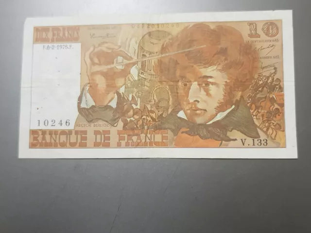 France, billet de 10 francs Hector Berlioz du 6-2-1975