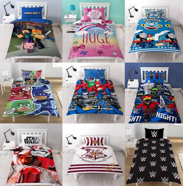 CHILDRENS CHARACTERS SINGLE Bed Quilt Duvet Cover & Pillowcase Kids