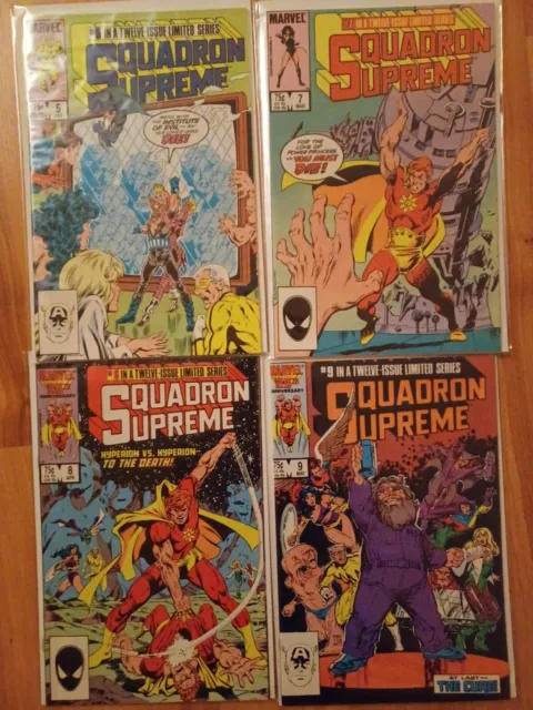 Squadron Supreme #5, #7 #8 #9 #10 #11 #12 (1985, Marvel Comics) lot of 7 ~NM