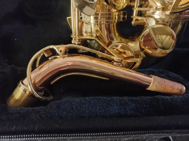 Saxophone Alto avec bocal en cuivre rose et tampons de fabrication Selmer 5