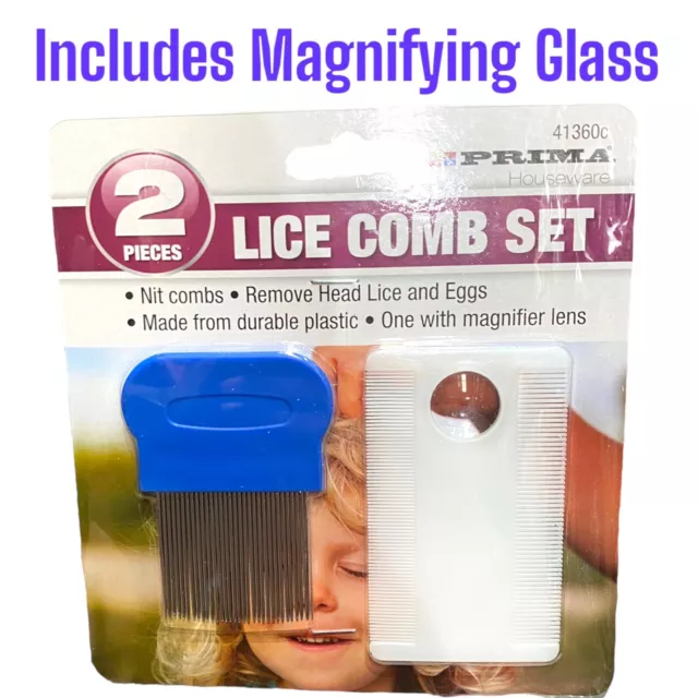 Flea Fine Tooth Comb Set Magnifying Glass Head Lice Pet Cat Dog Flee Nit Eggs