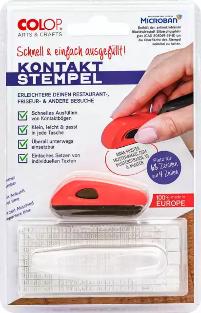 Colop Mini Stempel Firmenstempel Adressstempel bis 4 Zeilen, 68 Zeichen rot