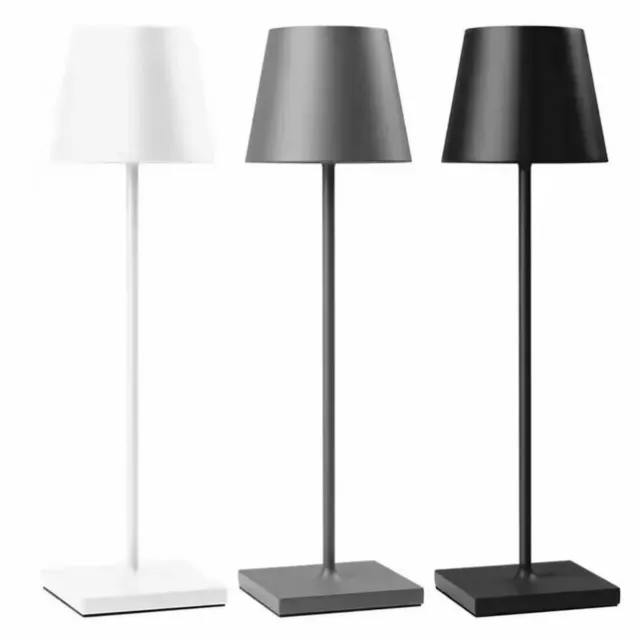 Lampada da tavolo led ricaricabile simile poldina TOUCH dimmerabile BIANCA NERA