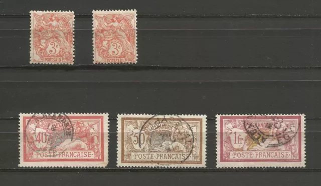 France colonies Alexandrie 29-30-31 U Port-Said 22 MH* Egypte