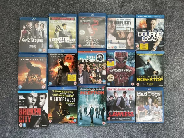 15 x Blu Ray Movies Bundle Job Lot