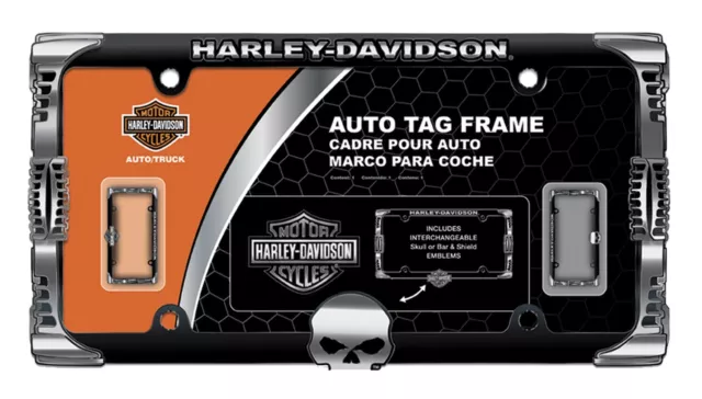 Harley Davidson Willie G & Badge 2 in 1 Auto License Plate Frame