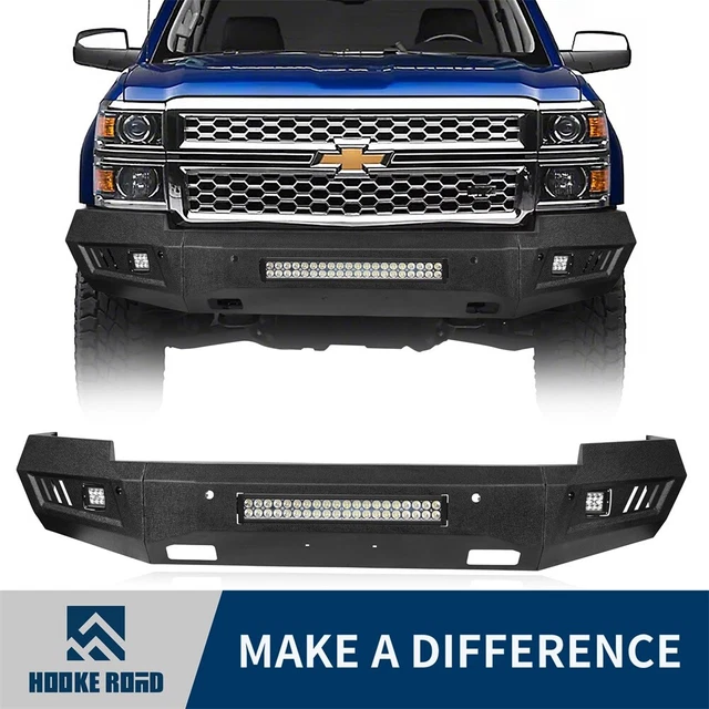 STEEL 2014 SILVERADO Front Bumper w/LED Light Bar Fit Chevy 2015