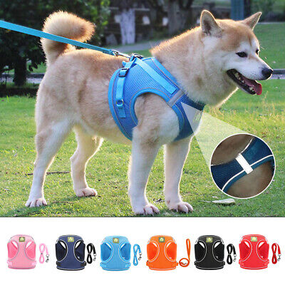 Small Pet Dog Puppy Cat Harness Breathable Reflective Soft Mesh Vest Lead Cute