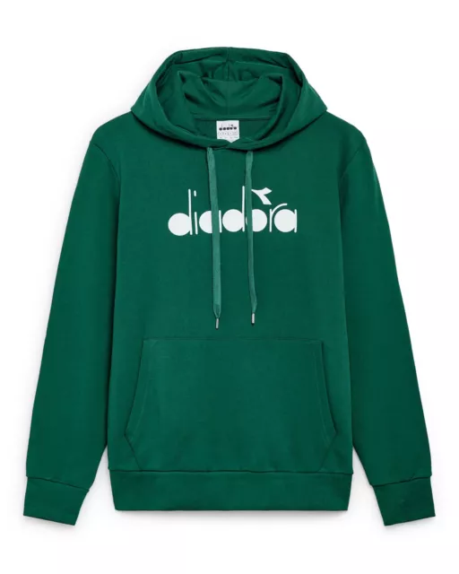 Felpa Con Cappuccio Diadora Hoodie Logo 180663 Uomo Cotone Verde