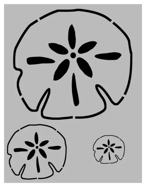 Seashell Sea Shells  Sand Dollar Stencil 8.5" x 11" Stencil FREE SHIPPING