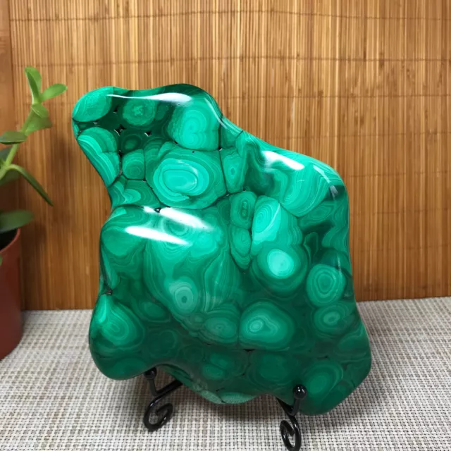 1300g Top Natural Malachite gemstone Polish/Rough original Specimen 123mm A2004