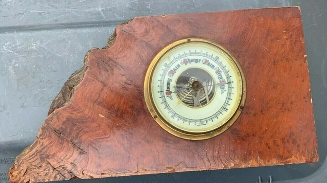 Unique Barometer BAROMETER GERMAN ANEROID UNIQUE BEAUTIFUL rare WOOD PIECE vintage ...