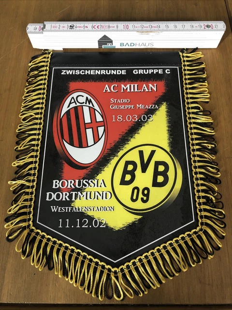 Fanion Vintage AC Milan - Saison 68/69, Rouge Et Noir, Très Bon état
